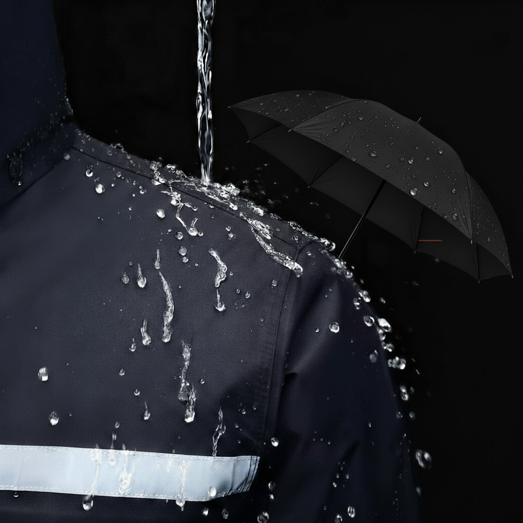 Sort RainPro Lang Regnjakke med vandafvisende billede