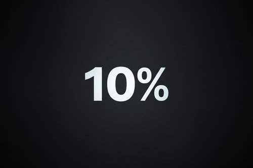lav-et-billede-hvor-der-står-10-på det-skal-være-minimalistisk-og-vøre-i-mørke-farver. dog skal 10 % stå i lys farve.
